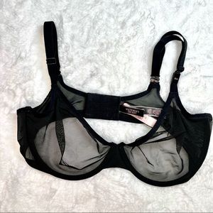 Victoria Secret Unlined Underwire Mesh Bra 36DD in Black New With Tags